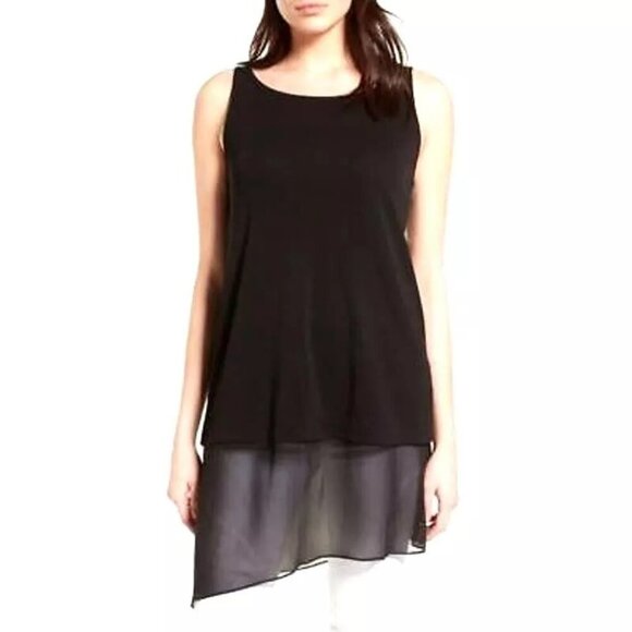 Eileen Fisher Tunic XS Stretch Silk Asymmetrical NWT $258 - Picture 1 of 8
